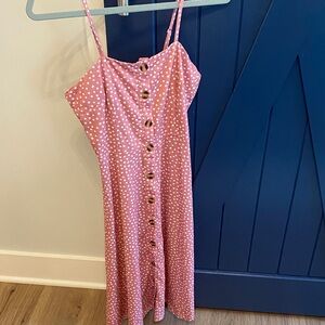 NWT Pink Polka Dot Button-Down Dress - size small